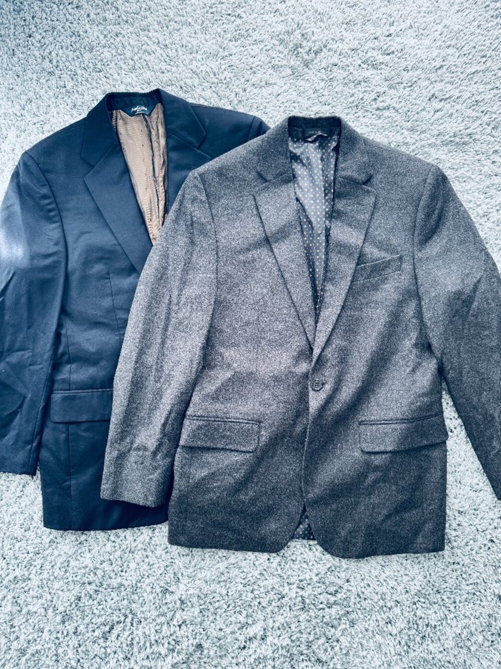2x Mens Lauren Ralph Lauren Charcoal Gray Joseph Feiss Two-Button Blazer 38R